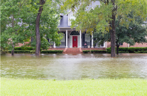 Image of a flooded home, be uniquely insured with Selective's flood insurance