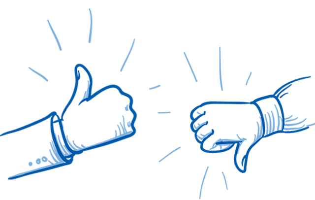 Thumbs up, Thumbs down graphic