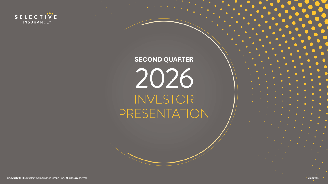 Selective Insurance Group Inc. Second Quarter 2024 Investor Presentation